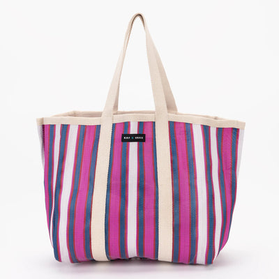 Large Shopper Bag - Navy/Purple