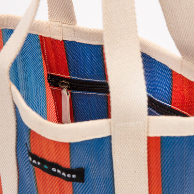 Tote Bag - Navy & Orange