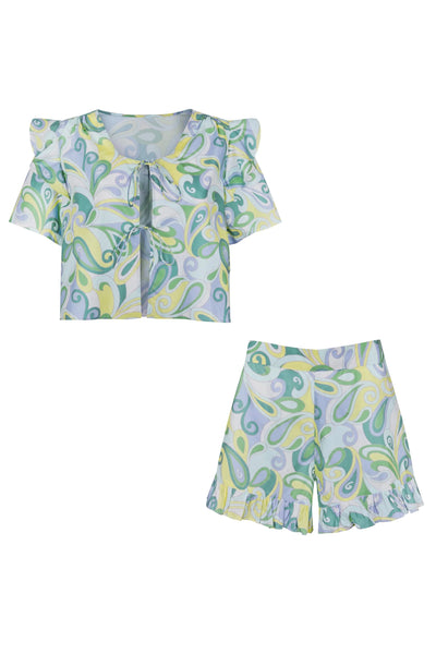 Cindy Paisley Cotton Set - Green