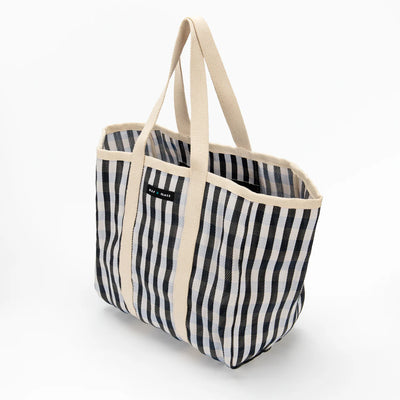 Large Shopper Bag - Black & White Stripe