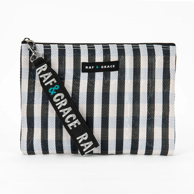 Small Pouch - Black/ White Stripe