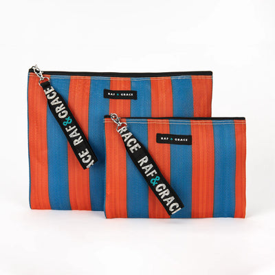 Small Pouch - Navy & Orange