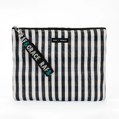 Large Pouch - Black/ White Stripe
