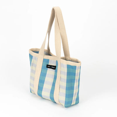 Mini Shopper Bag - Sky Blue/Ecru