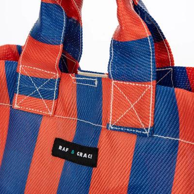 Micro Shopper Bag - Blue/Tomato Red