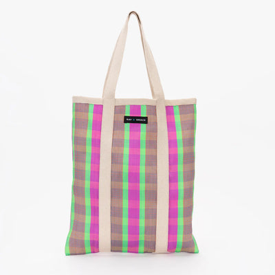 Tote Bag - Bright Pink & Green