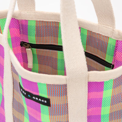 Tote Bag - Bright Pink & Green