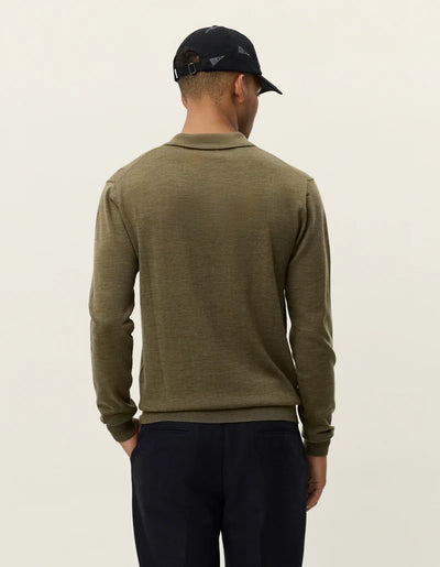 Greyson Merino Polo Knit -Military Olive