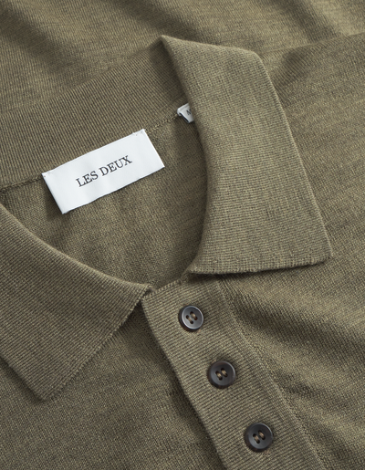 Greyson Merino Polo Knit -Military Olive