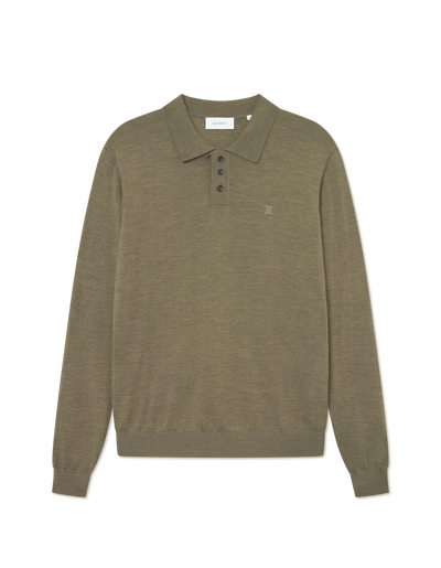 Greyson Merino Polo Knit -Military Olive