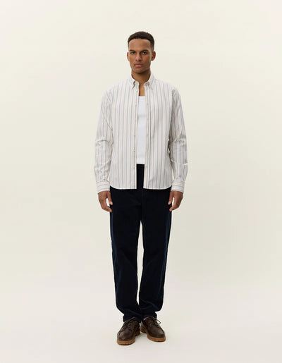 Konrad Striped Oxford Shirt - Light Ivory