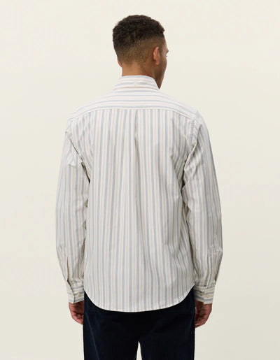 Konrad Striped Oxford Shirt - Light Ivory