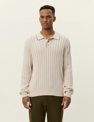 Bogart Rugby Polo Knit - Ivory