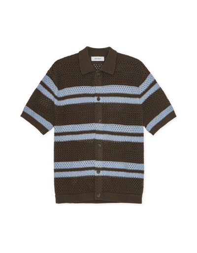 Gianni SS Knitted Polo Shirt - Turkish Coffee Brown