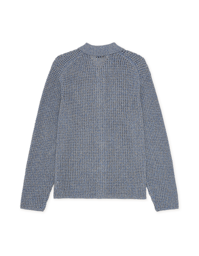 Gerald LS Knitted Shirt - Dark Denim Blue