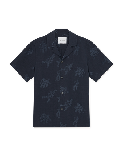 Lesley Players Jacquard Shirt - Dark Navy