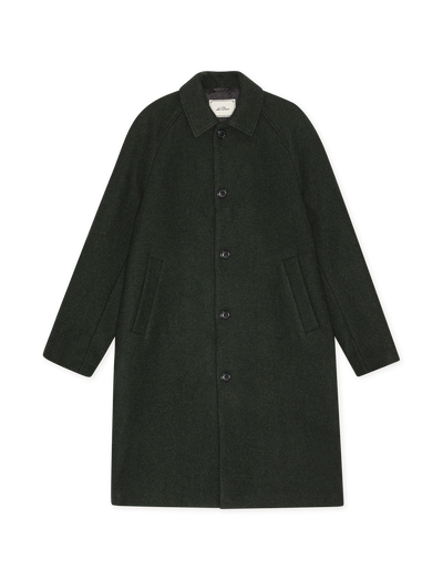 Solid Wool Coat - Rosin Green