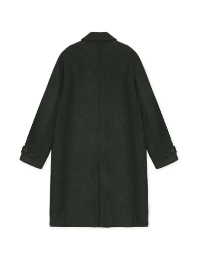 Solid Wool Coat - Rosin Green