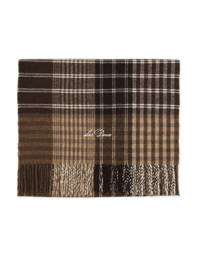 Signture Patchwork Check Scarf - Mole Brown