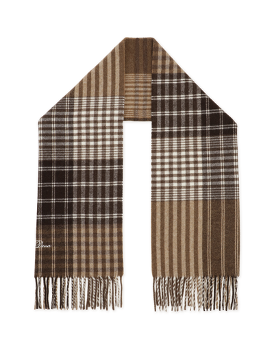 Signture Patchwork Check Scarf - Mole Brown