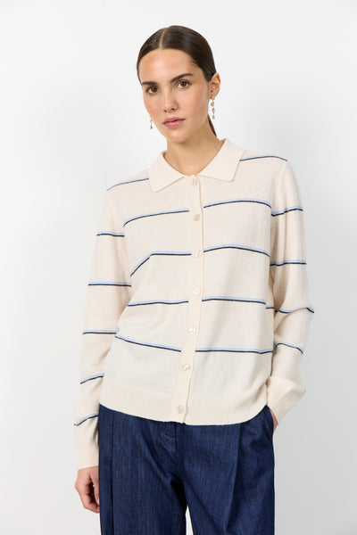 Ismaila 17 Cardigan - Cream Stripes