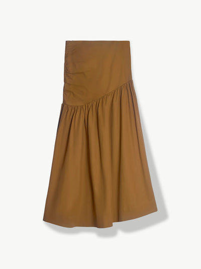 'NO MORE NOBODY' - Hilda Gathered Skirt Organic Cotton - Ochre