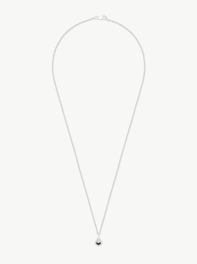 Mini Daryl Necklace 22'' Chain - Sterling Silver/ Onyx