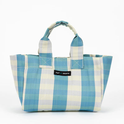 Micro Shopper Bag - Sky Blue/Ecru