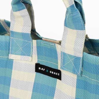 Micro Shopper Bag - Sky Blue/Ecru