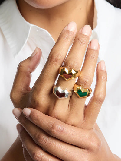 Daryl Ring - Gold/Green Malachite1