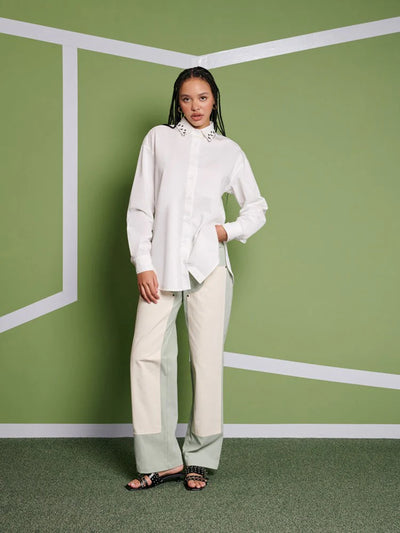 Maria Oversized Shirt - Pearl Ivory