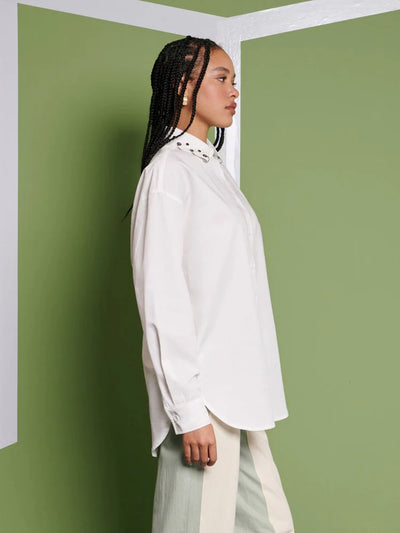 Maria Oversized Shirt - Pearl Ivory