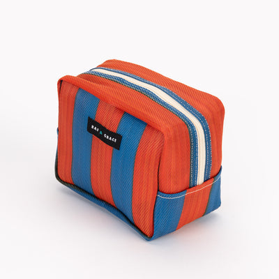 Wash Bag - Navy & Orange