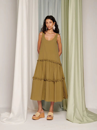 Yala Midi Dress - Peat Moss