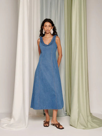 Irene Midi Dress - Indigo Blue