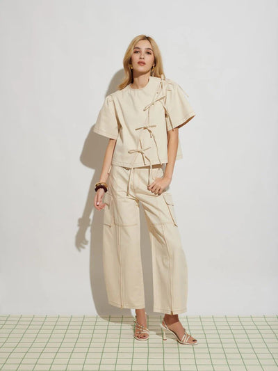 Asma Wrap Top - Ivory Cream