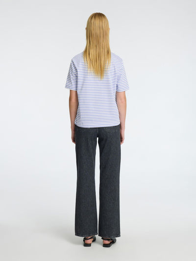 Essential Boxy Tee - Cornflower Blue Stripes