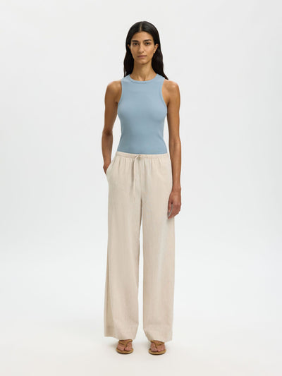 Anna O-Neck Tank - Dusty Blue
