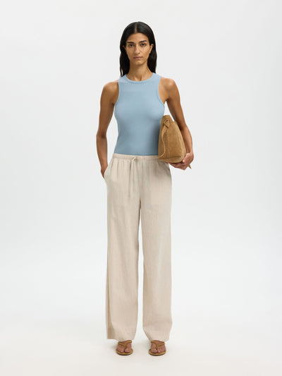 Anna O-Neck Tank - Dusty Blue
