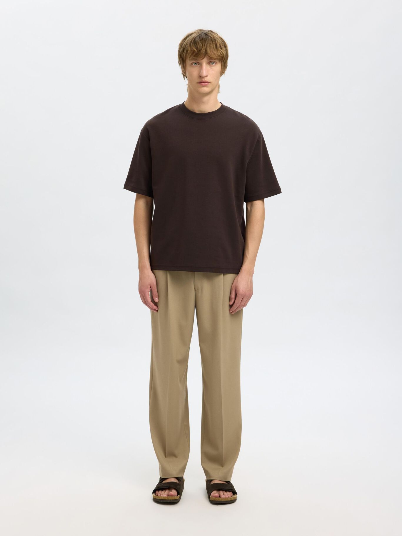 Oscar Loose O Neck Tee - Demitasse