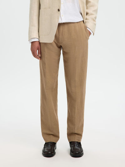196-Straight Leroy Linen Blend Pant - Caribou