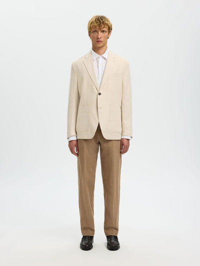 196-Straight Leroy Linen Blend Pant - Caribou