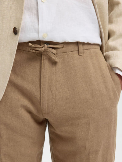 196-Straight Leroy Linen Blend Pant - Caribou