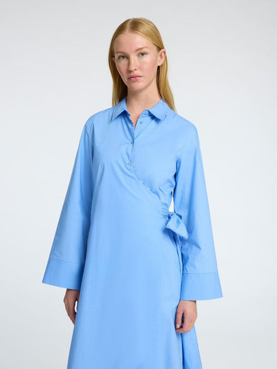 Aviana Midi Wrap Dress - Cornflower Blue