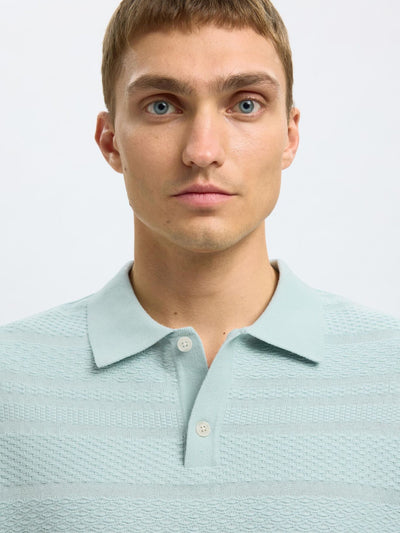 Foam SS Knit Relaxed Polo - Winter Sky