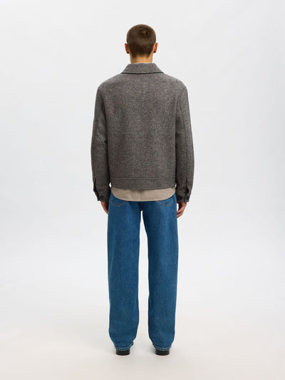 Philip Wool Blend Jacket - Black/Donegal