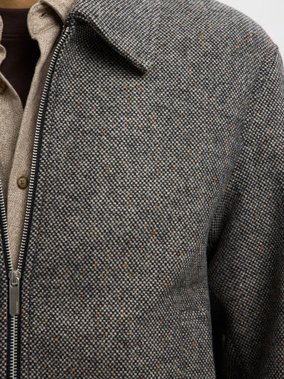 Philip Wool Blend Jacket - Black/Donegal