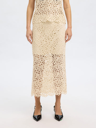 Alima Midi Crotchet Skirt - Sandshell
