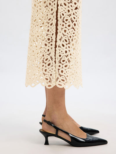 Alima Midi Crotchet Skirt - Sandshell