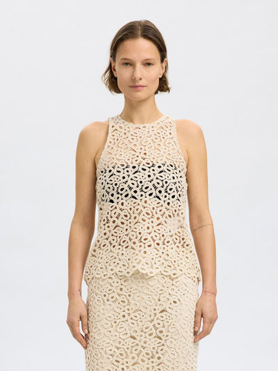 Alima Crochet Top - Sandshell